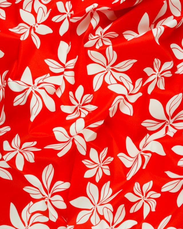 Polynesian fabric TIARE Red - Tissushop